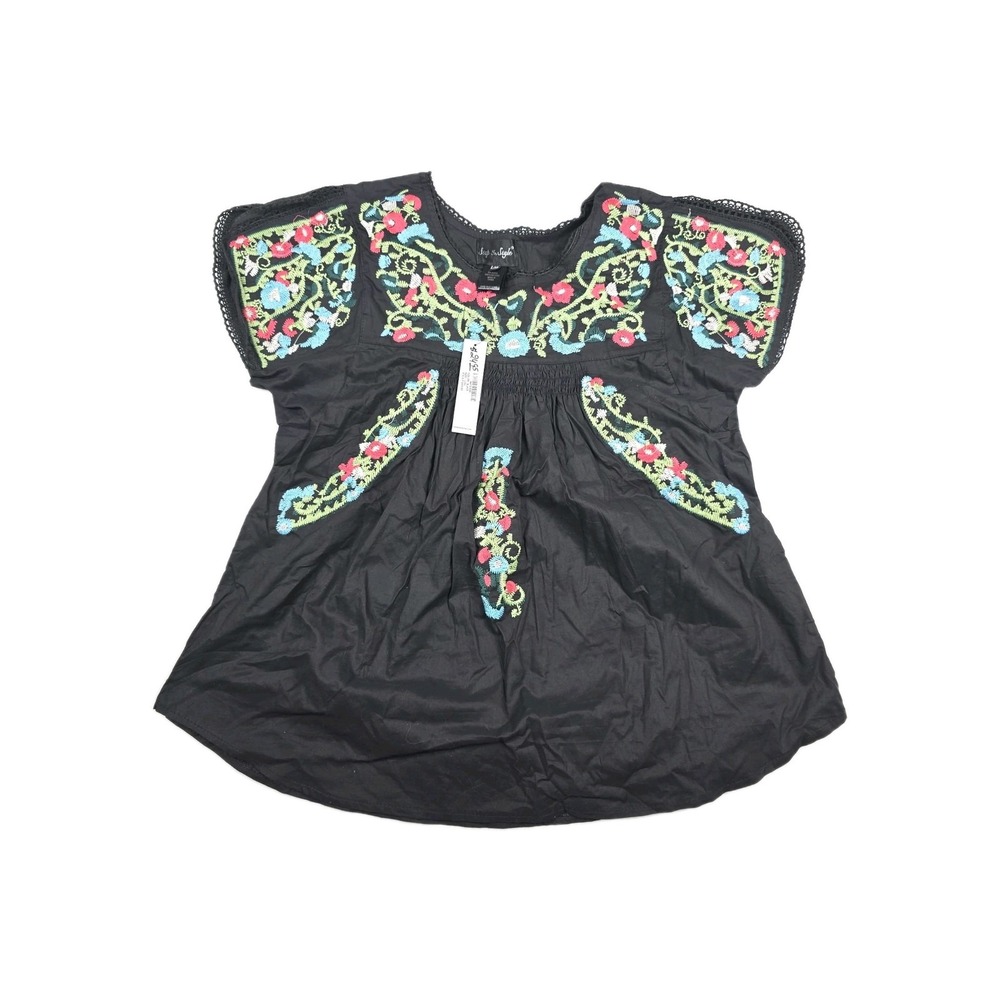 Step In Style Women's Size L/XL Floral Embroidered‎ Blouse Hippie
